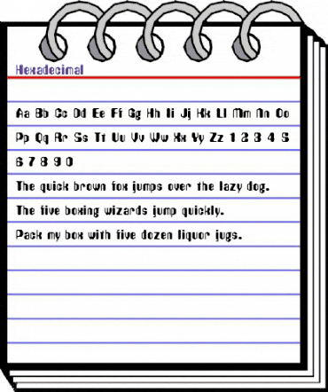 Hexadecimal Regular animated font preview