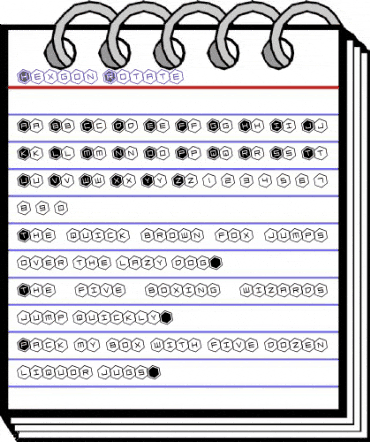 HEX:gon Rotated Regular animated font preview