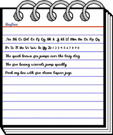 Heyline Regular animated font preview