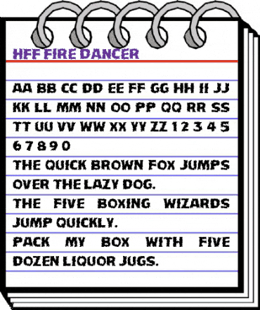 HFF Fire Dancer Regular animated font preview