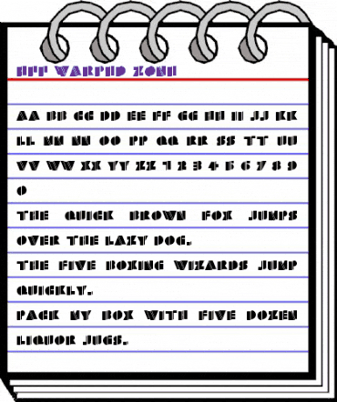 HFF Warped Zone Regular animated font preview