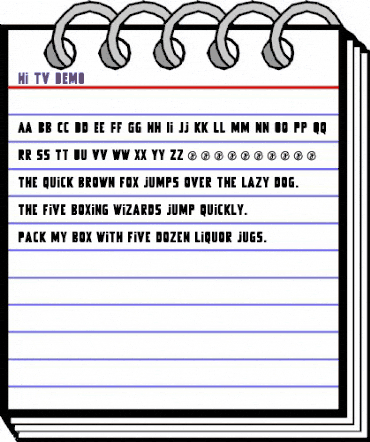 Hi TV DEMO Regular animated font preview