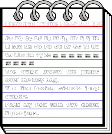 Hierograf Outline PERSONAL USE Regular animated font preview Hierograf Outline PERSONAL USE Regular animated font preview