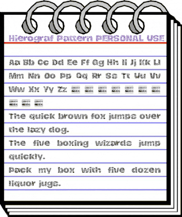 Hierograf Pattern PERSONAL USE Regular animated font preview Hierograf Pattern PERSONAL USE Regular animated font preview