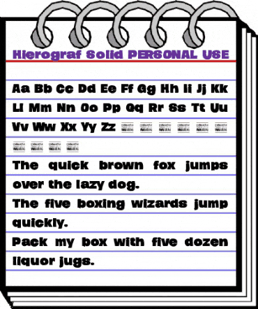 Hierograf Solid PERSONAL USE Regular animated font preview