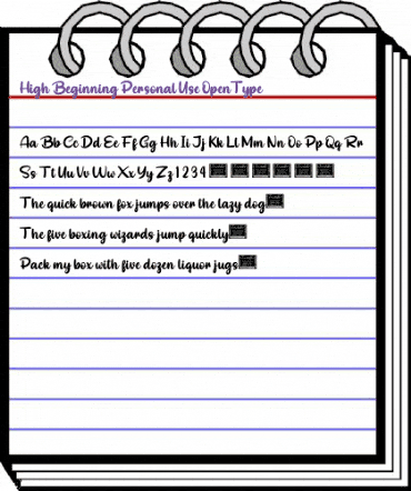 High Beginning Personal Use animated font preview High Beginning Personal Use animated font preview