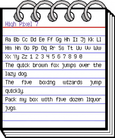 High Pixel-7 Regular animated font preview