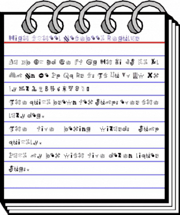 High School Notebook Regular animated font preview High School Notebook Regular animated font preview