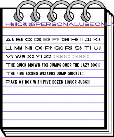 High Cruiser PERSONAL USE ONLY animated font preview High Cruiser PERSONAL USE ONLY animated font preview