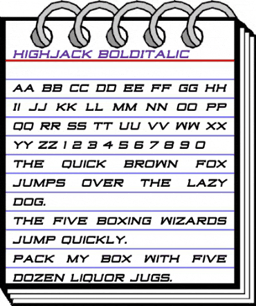 Highjack Bold Italic animated font preview