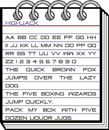 Highjack Regular animated font preview