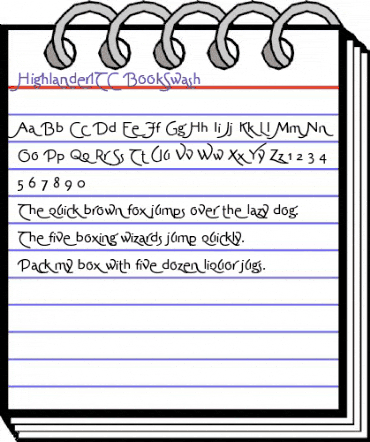 HighlanderITC BookSwash animated font preview