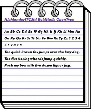 Highlander ITC Std Bold Italic animated font preview Highlander ITC Std Bold Italic animated font preview