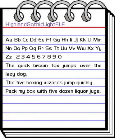 HighlandGothicLightFLF Regular animated font preview