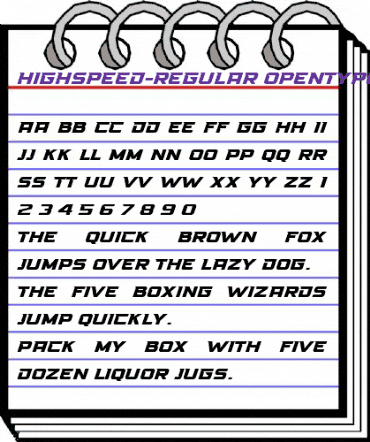 High Speed Regular animated font preview