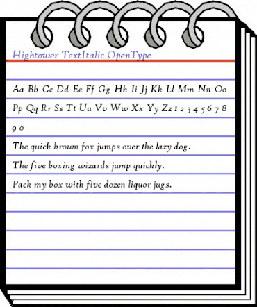 Hightower TextItalic animated font preview