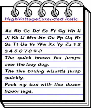 HighVoltageExtended Italic animated font preview HighVoltageExtended Italic animated font preview