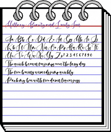 Hillary - Beauty and Lovely Fon Regular animated font preview