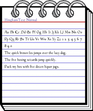 HinghamText Regular animated font preview