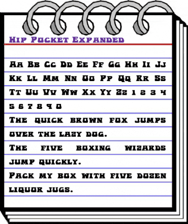 Hip Pocket Expanded Expanded animated font preview Hip Pocket Expanded Expanded animated font preview