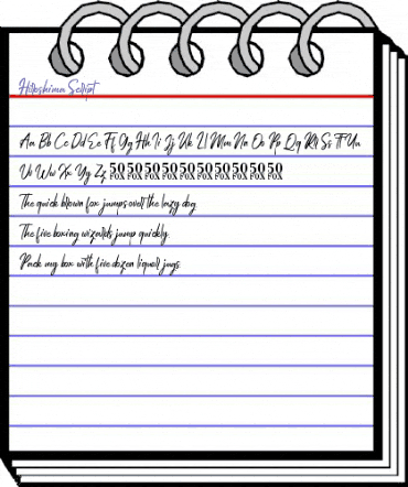 Hiroshima Script Regular animated font preview