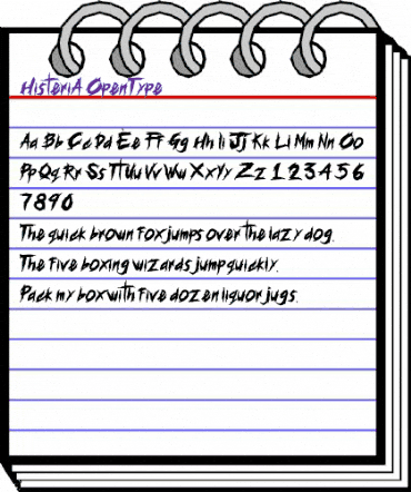 HisteriA Regular animated font preview