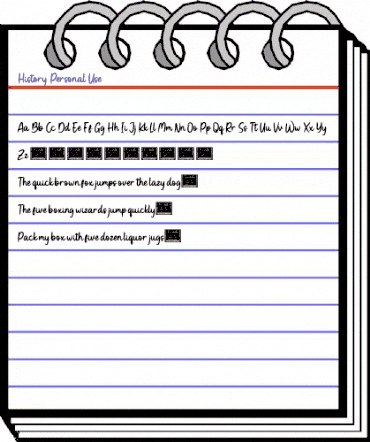 History Personal Use animated font preview