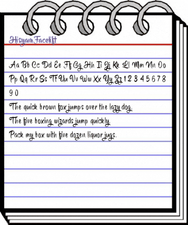 Hisyam Facelift Regular animated font preview