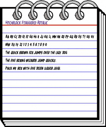 Hitchblock Staggered Rotalic Italic animated font preview