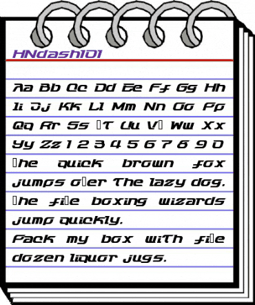 HNdash1.01 Regular animated font preview