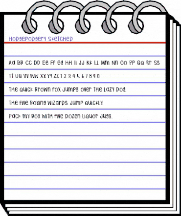 Hodgepodgery Sketched Regular animated font preview