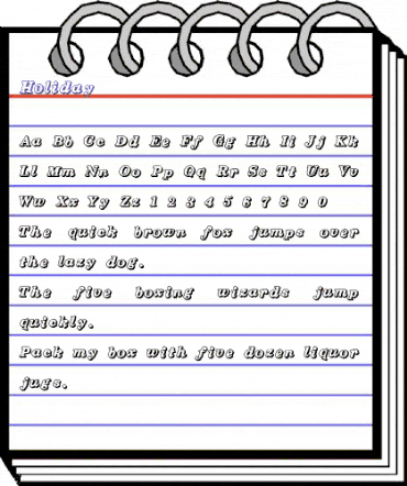 Holiday Regular animated font preview