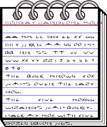 Holiday hardcore Bold animated font preview