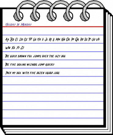 Holiday In Monday Regular animated font preview Holiday In Monday Regular animated font preview