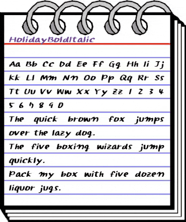 HolidayBoldI&#56428ic Regular animated font preview