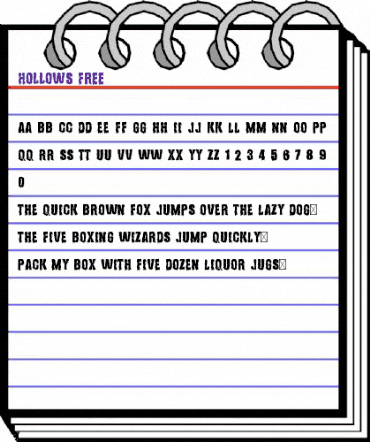 Hollows Free Regular animated font preview