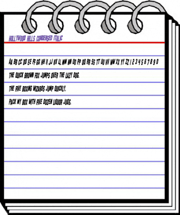 Hollywood Hills Condensed Italic animated font preview Hollywood Hills Condensed Italic animated font preview