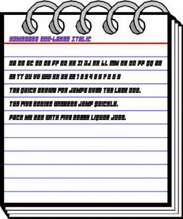 Homebase Duo-Laser Italic Regular animated font preview