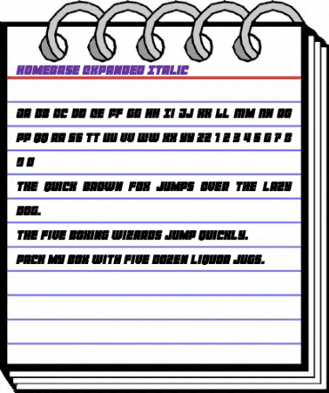 Homebase Expanded Italic Regular animated font preview