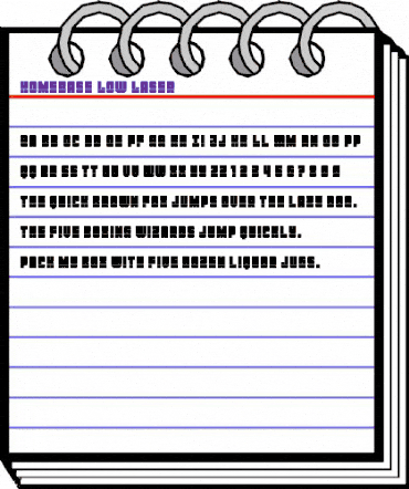 Homebase Low Laser Regular animated font preview