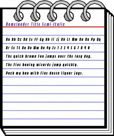 Homelander Title Semi-Italic Regular animated font preview