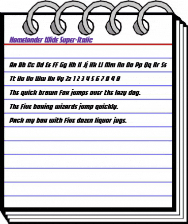 Homelander Wide Super-Italic Regular animated font preview