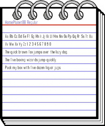 Home Planet BB Regular animated font preview