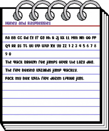 Honey and Raspberries Regular animated font preview