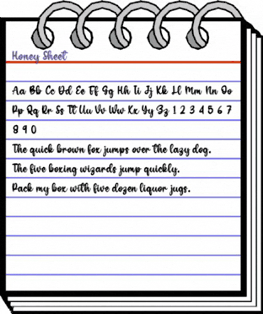 Honey Sheet Regular animated font preview