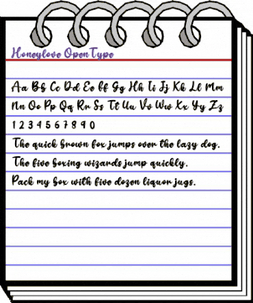 Honeylove Regular animated font preview