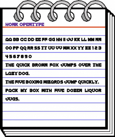 Honk Regular animated font preview