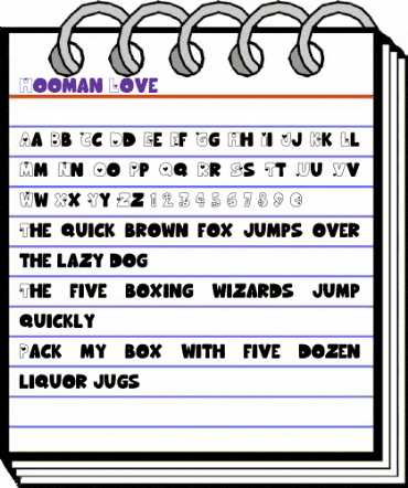 Hooman Love Regular animated font preview