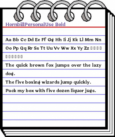 Hornbill Personal Use Bold animated font preview