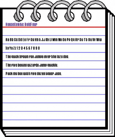 HouseGothic BoldFour animated font preview